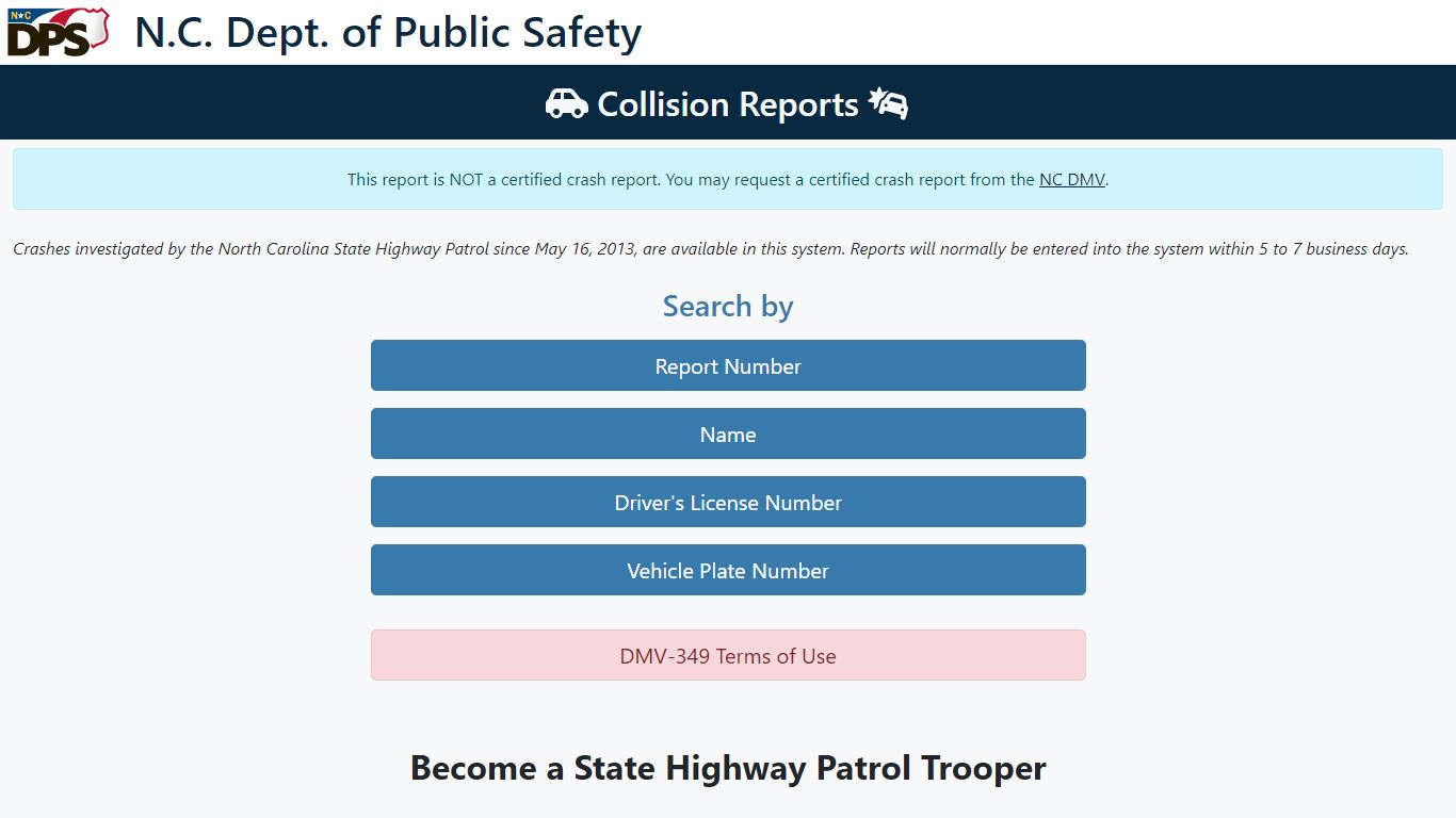 Collision Reports - N.C. Dept. of Public Safety